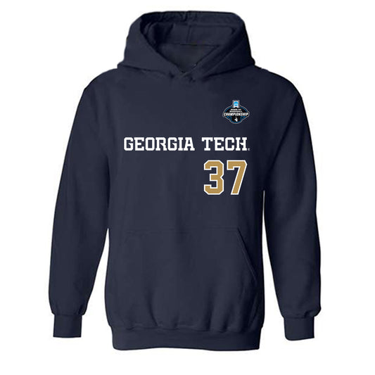 Georgia Tech - NCAA Baseball : Dylan Loy - NCAA® Replica Shersey Hooded Sweatshirt-0