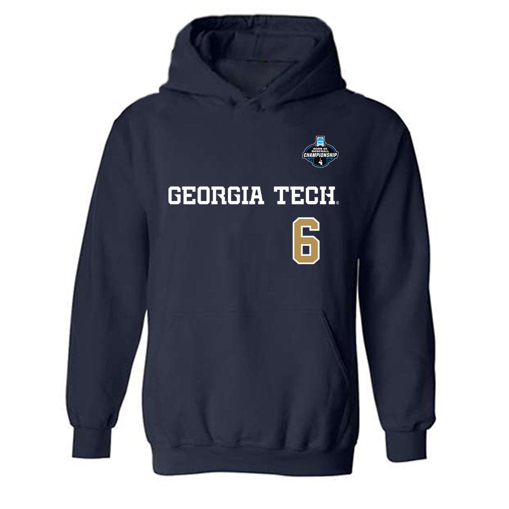 Georgia Tech - NCAA Baseball : Caleb Daniel - NCAA® Replica Shersey Hooded Sweatshirt-0