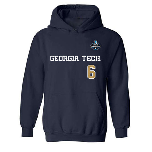 Georgia Tech - NCAA Baseball : Caleb Daniel - NCAA® Replica Shersey Hooded Sweatshirt-0
