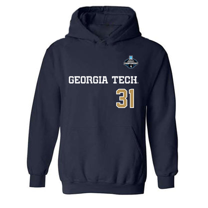 Georgia Tech - NCAA Baseball : Justin Shadek - NCAA® Replica Shersey Hooded Sweatshirt-0