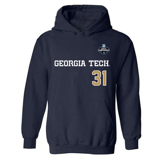 Georgia Tech - NCAA Baseball : Justin Shadek - NCAA® Replica Shersey Hooded Sweatshirt-0