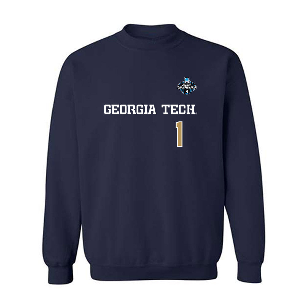 Georgia Tech - NCAA Baseball : Parker Brosius - NCAA® Replica Shersey Crewneck Sweatshirt-0
