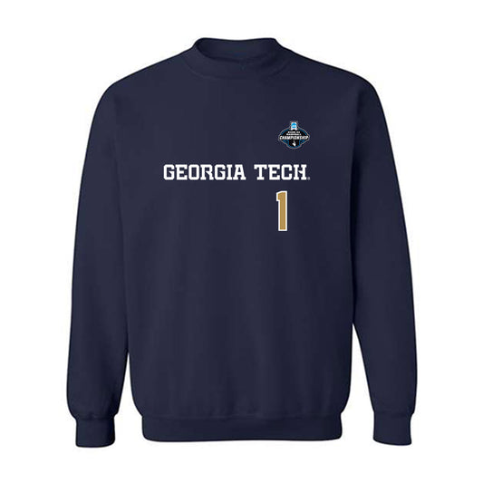 Georgia Tech - NCAA Baseball : Parker Brosius - NCAA® Replica Shersey Crewneck Sweatshirt-0