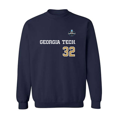 Georgia Tech - NCAA Baseball : Brett Barfield - NCAA® Replica Shersey Crewneck Sweatshirt-0