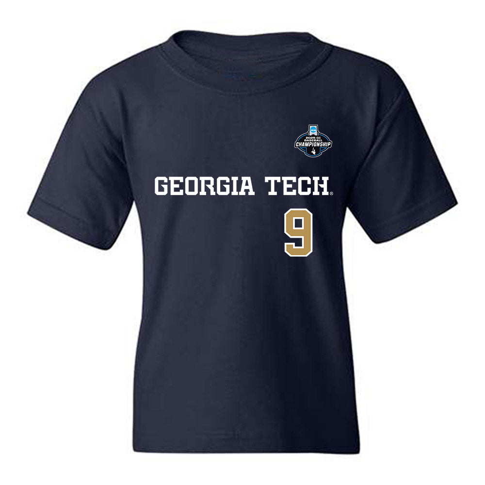 Georgia Tech - NCAA Baseball : Coleman Lewis - NCAA® Replica Shersey Youth T-Shirt-0