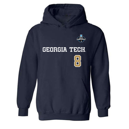 Georgia Tech - NCAA Baseball : Drew Burress - NCAA® Replica Shersey Hooded Sweatshirt-0