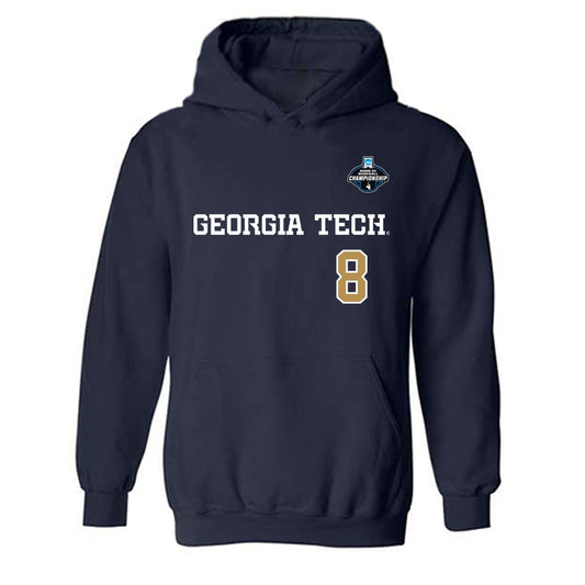 Georgia Tech - NCAA Baseball : Drew Burress - NCAA® Replica Shersey Hooded Sweatshirt-0