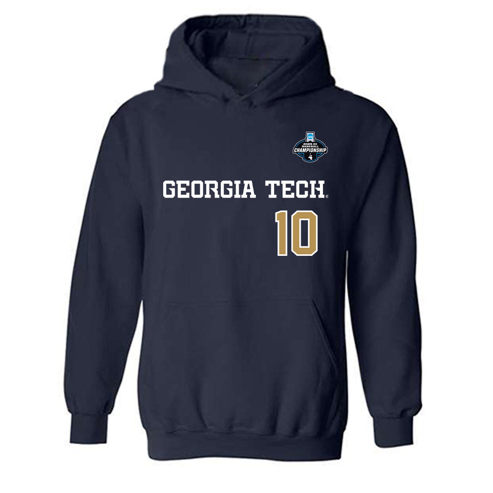 Georgia Tech - NCAA Baseball : Kent Schmiht - NCAA® Replica Shersey Hooded Sweatshirt-0