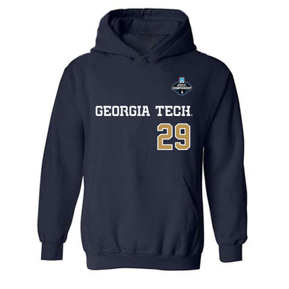 Georgia Tech - NCAA Baseball : Mason Patel - NCAA® Replica Shersey Hooded Sweatshirt-0