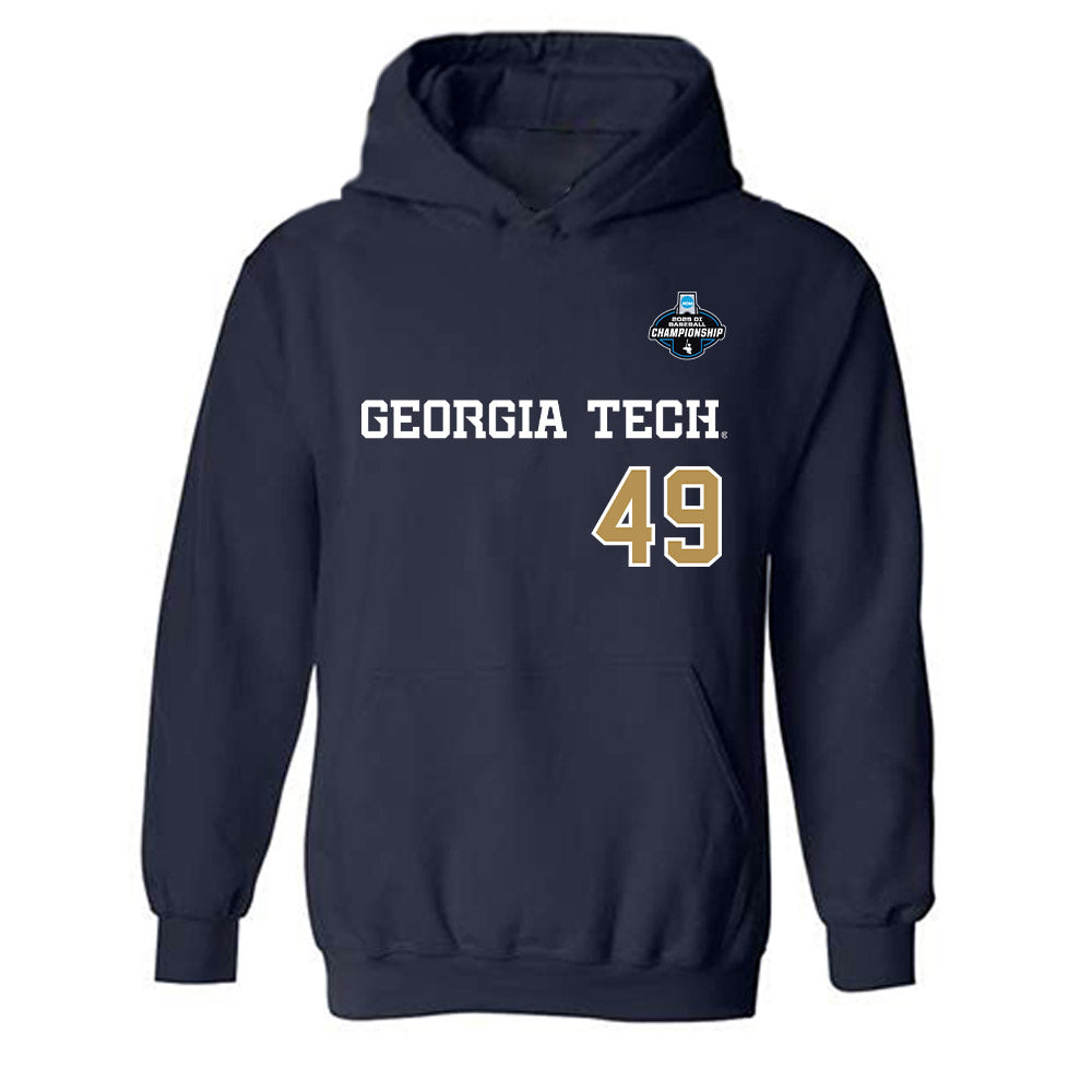 Georgia Tech - NCAA Baseball : Kayden Campbell - NCAA® Replica Shersey Hooded Sweatshirt-0