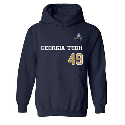 Georgia Tech - NCAA Baseball : Kayden Campbell - NCAA® Replica Shersey Hooded Sweatshirt-0