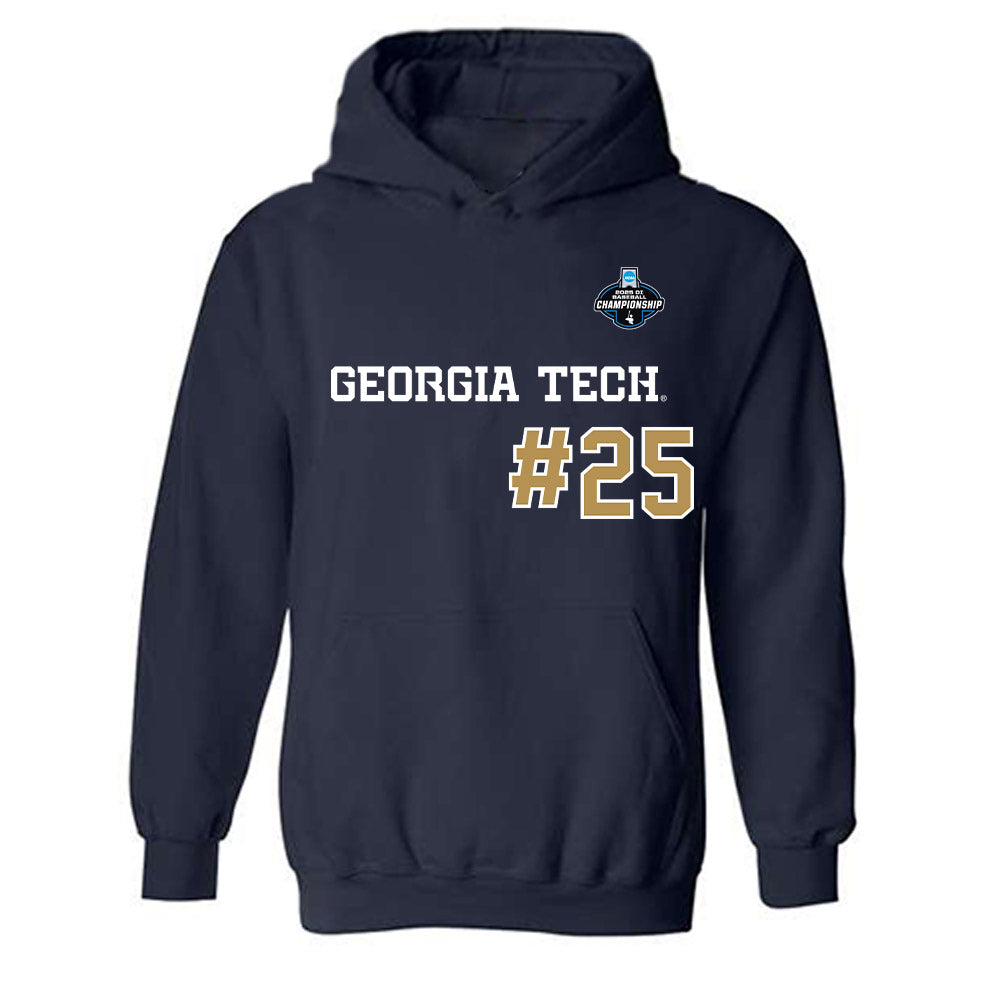 Georgia Tech - NCAA Baseball : Vahn Lackey - NCAA® Replica Shersey Hooded Sweatshirt-0