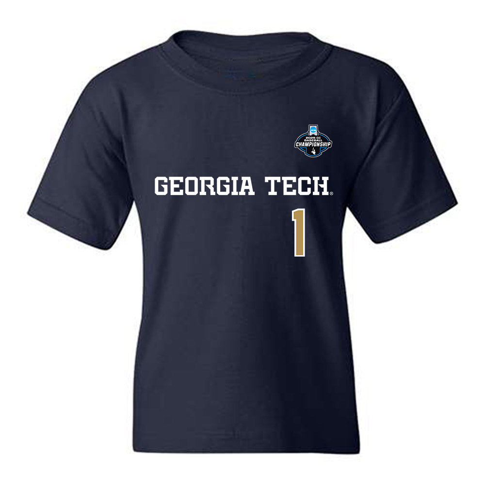 Georgia Tech - NCAA Baseball : Parker Brosius - NCAA® Replica Shersey Youth T-Shirt-0