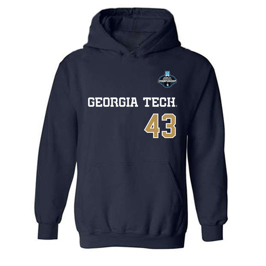 Georgia Tech - NCAA Baseball : Dimitri Angelakos - NCAA® Replica Shersey Hooded Sweatshirt-0