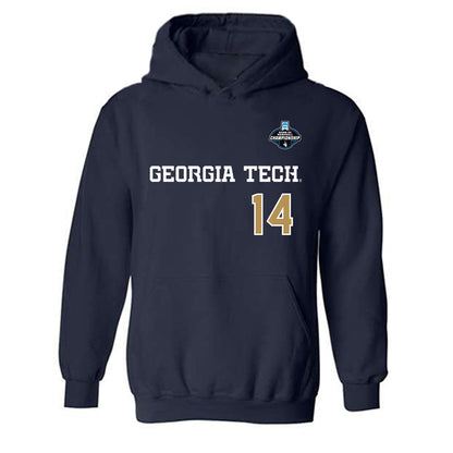 Georgia Tech - NCAA Baseball : Cade Brown - NCAA® Replica Shersey Hooded Sweatshirt-0