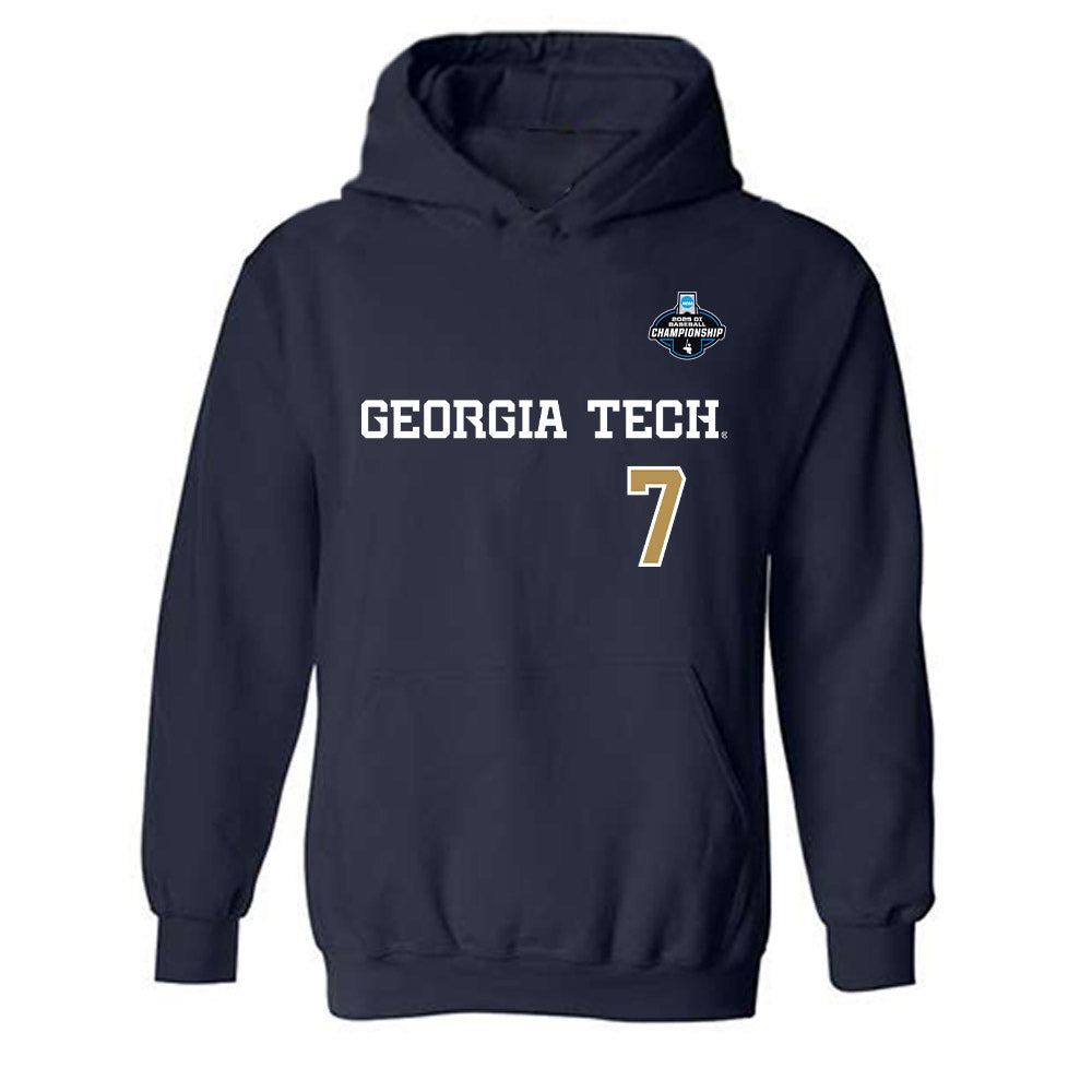 Georgia Tech - NCAA Baseball : Will Baker - NCAA® Replica Shersey Hooded Sweatshirt-0