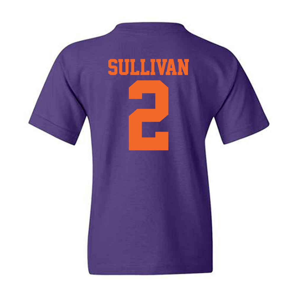 Clemson - NCAA Baseball : Briggs SULLIVAN - Purple NCAA® Shersey Youth T-Shirt-1