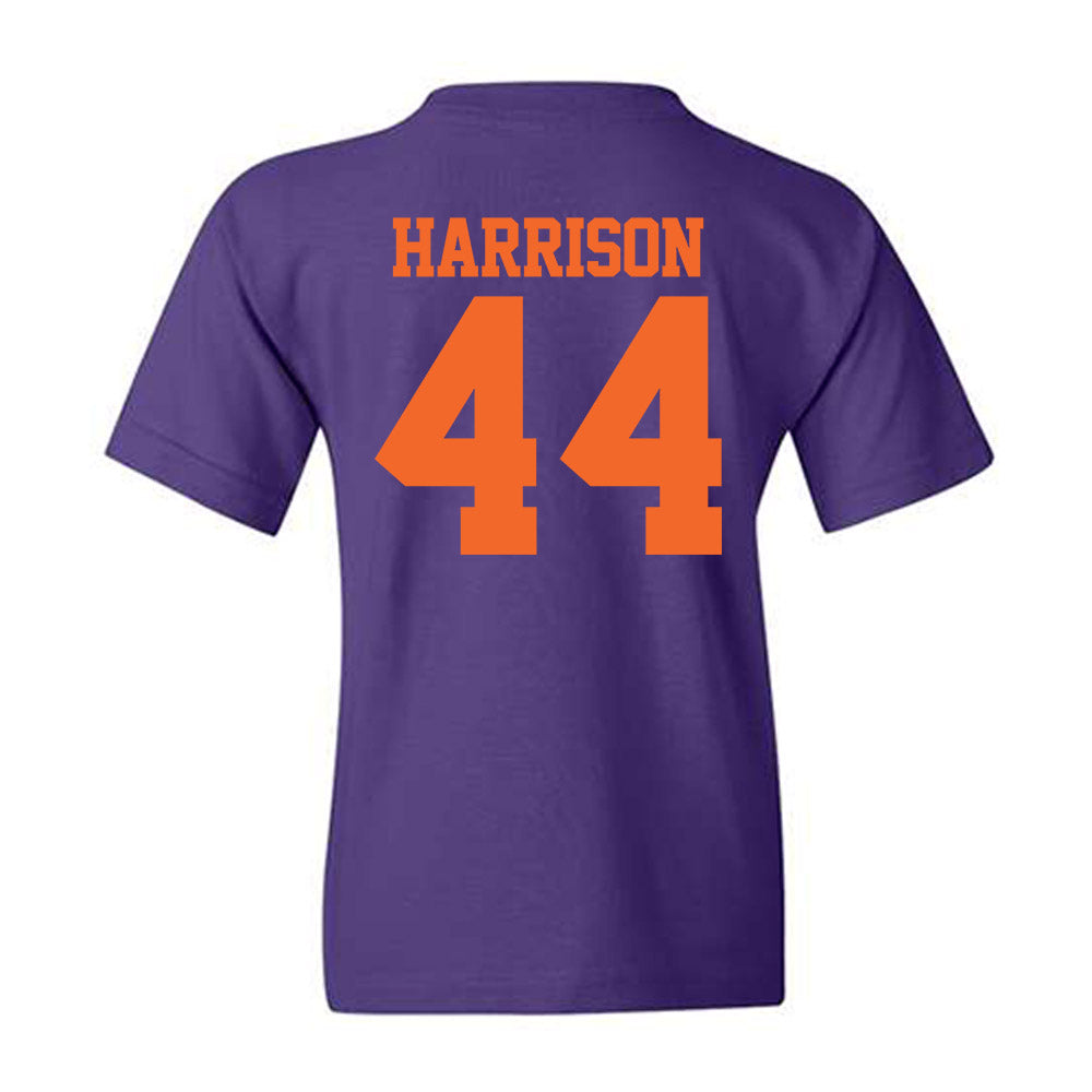 Clemson - NCAA Baseball : Dylan Harrison - Purple NCAA® Shersey Youth T-Shirt-1