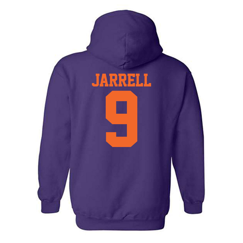 Clemson - NCAA Baseball : Jacob Jarrell - Purple NCAA® Shersey Hooded Sweatshirt-1