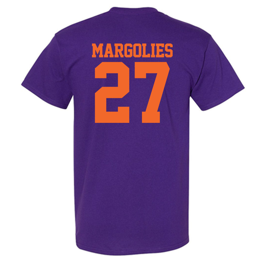 Clemson - NCAA Baseball : Dan Margolies - Purple NCAA® Shersey T-Shirt-1