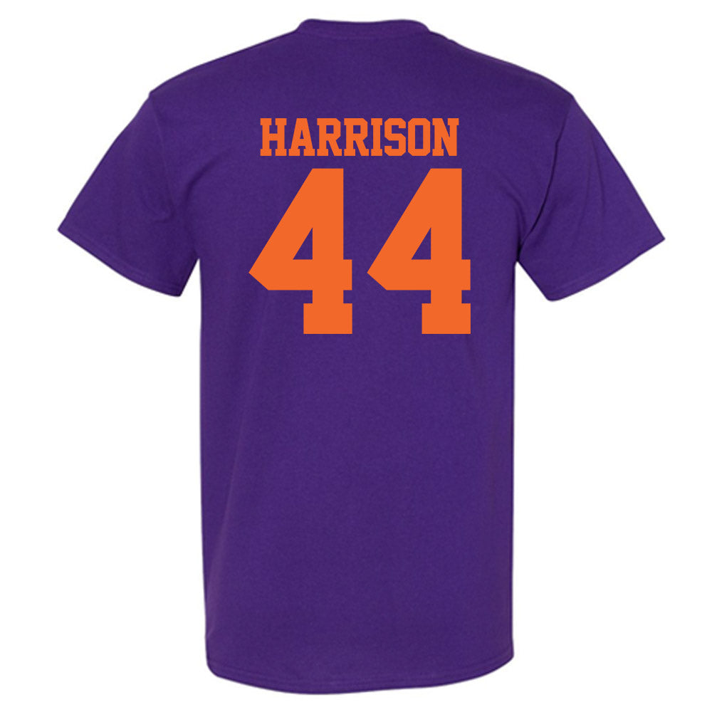 Clemson - NCAA Baseball : Dylan Harrison - Purple NCAA® Shersey T-Shirt-1