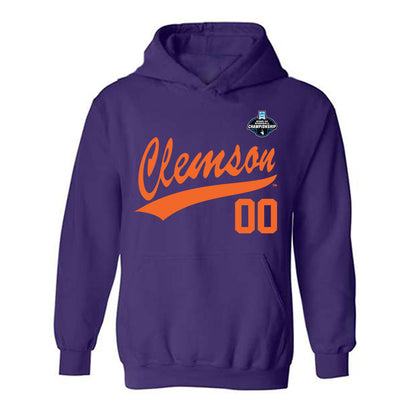 Clemson - NCAA Baseball : Ethan Trivison - Purple NCAA® Shersey Hooded Sweatshirt-0