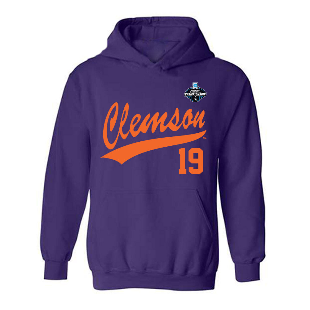Clemson - NCAA Baseball : Aidan Knaak - Purple NCAA® Shersey Hooded Sweatshirt-0