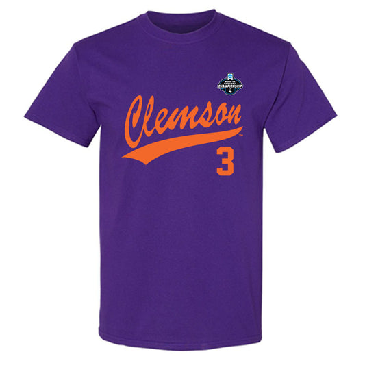Clemson - NCAA Baseball : Ty Dalley - Purple NCAA® Shersey T-Shirt-0