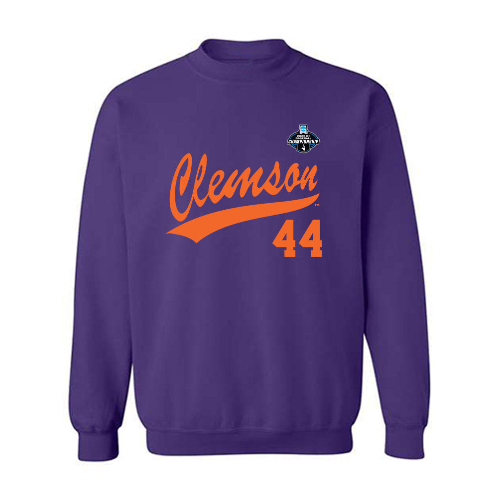 Clemson - NCAA Baseball : Dylan Harrison - Purple NCAA® Shersey Crewneck Sweatshirt-0