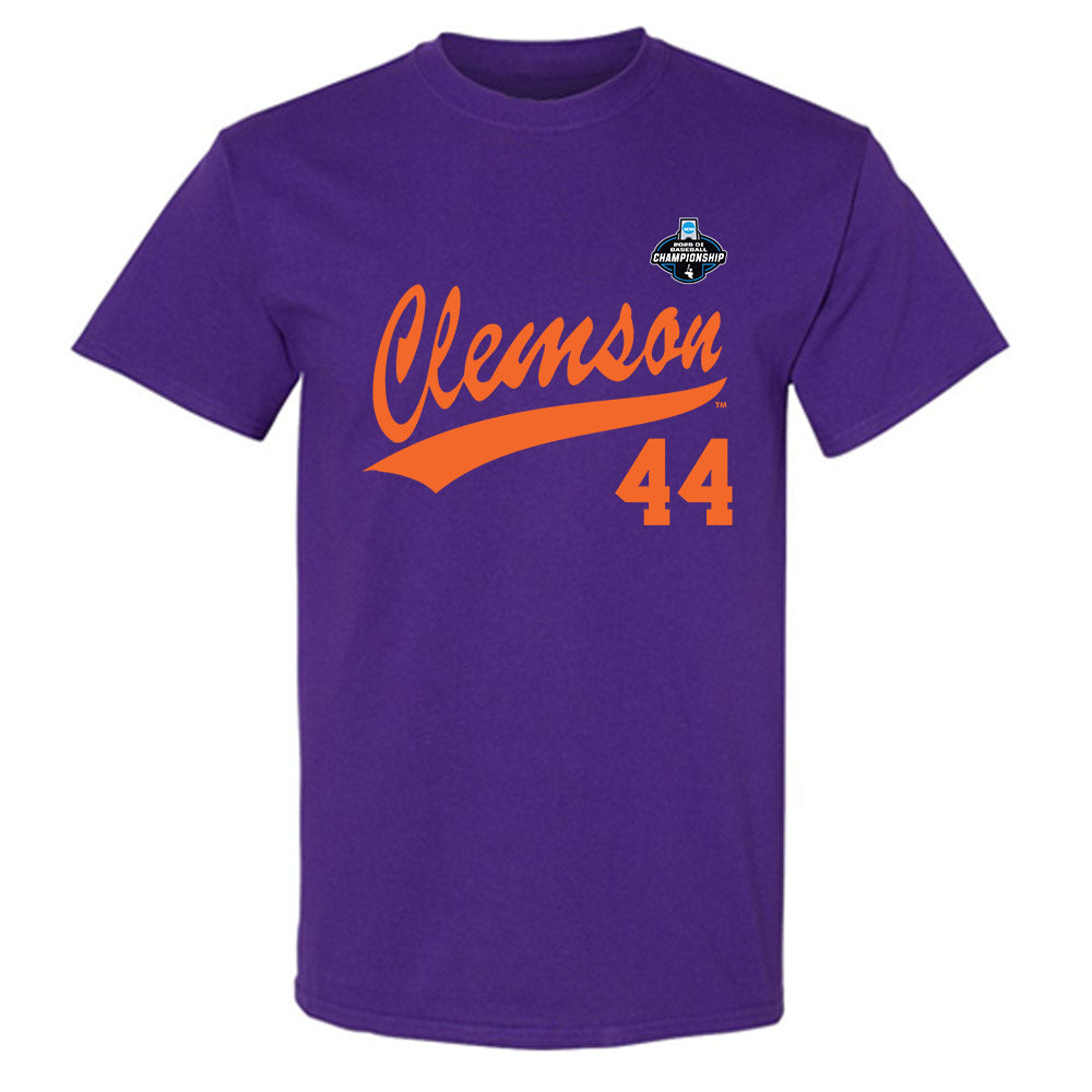 Clemson - NCAA Baseball : Dylan Harrison - Purple NCAA® Shersey T-Shirt-0