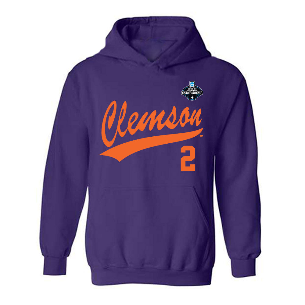 Clemson - NCAA Baseball : Briggs SULLIVAN - Purple NCAA® Shersey Hooded Sweatshirt-0