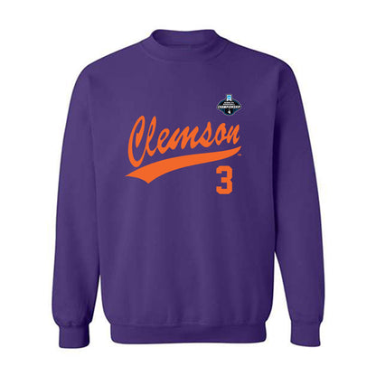 Clemson - NCAA Baseball : Ty Dalley - Purple NCAA® Shersey Crewneck Sweatshirt-0