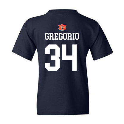 Auburn - NCAA Baseball : Logan Gregorio - NCAA® Replica Shersey Youth T-Shirt-1