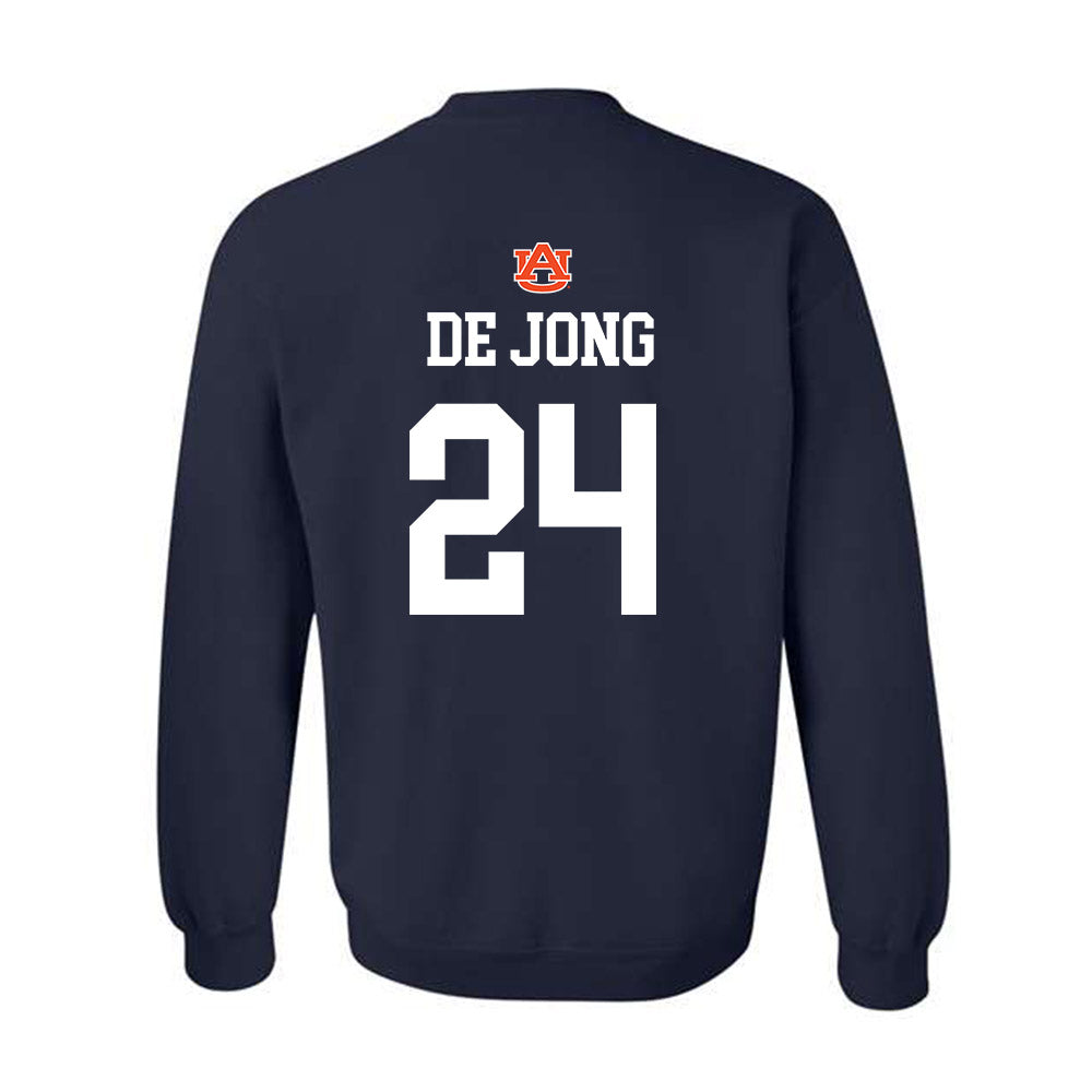 Auburn - NCAA Baseball : Justice de Jong - NCAA® Replica Shersey Crewneck Sweatshirt-1