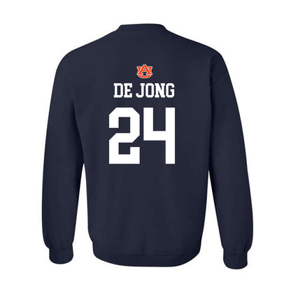 Auburn - NCAA Baseball : Justice de Jong - NCAA® Replica Shersey Crewneck Sweatshirt-1