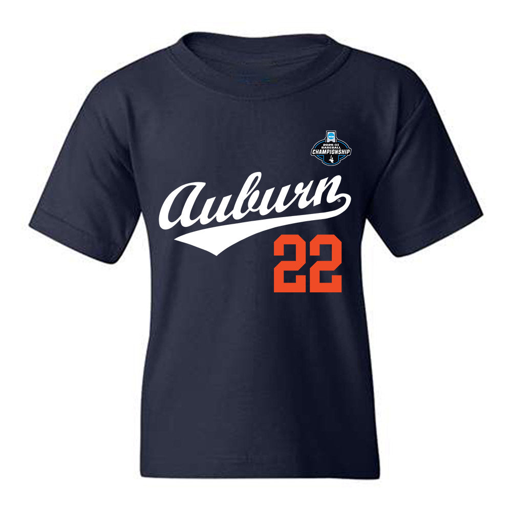 Auburn - NCAA Baseball : Connor Gatwood - NCAA® Replica Shersey Youth T-Shirt-0