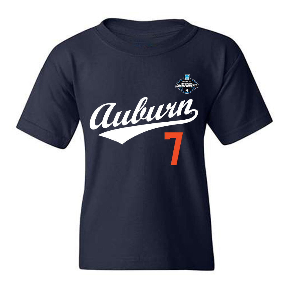 Auburn - NCAA Baseball : Todd Clay - NCAA® Replica Shersey Youth T-Shirt-0
