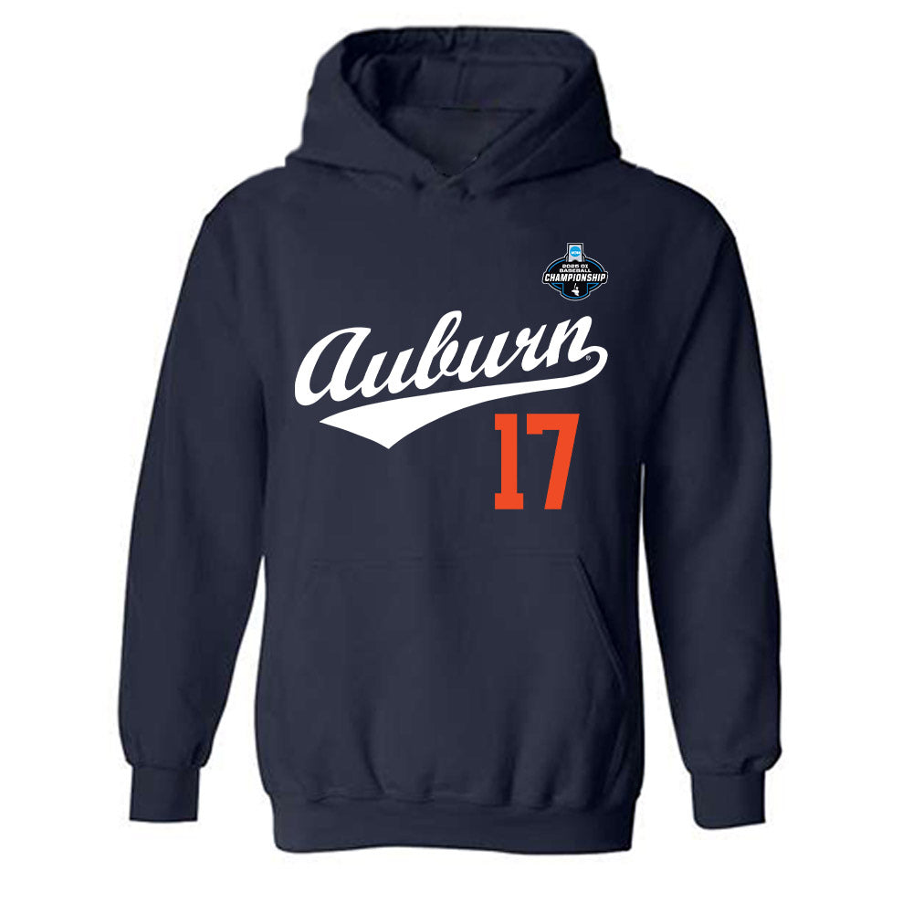 Auburn - NCAA Baseball : Mason McCraine - NCAA® Replica Shersey Hooded Sweatshirt-0