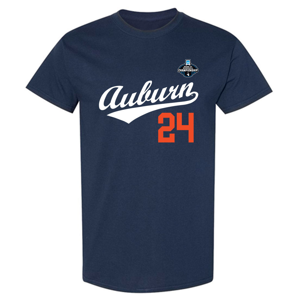 Auburn - NCAA Baseball : Justice de Jong - NCAA® Replica Shersey T-Shirt-0