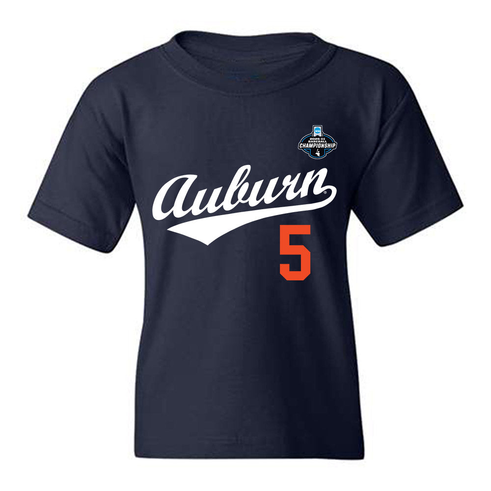 Auburn - NCAA Baseball : Bristol Carter - NCAA® Replica Shersey Youth T-Shirt-0