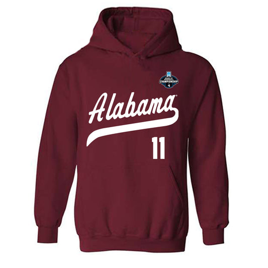 Alabama - NCAA Baseball : Myles Upchurch - NCAA® Replica Shersey Hooded Sweatshirt-0