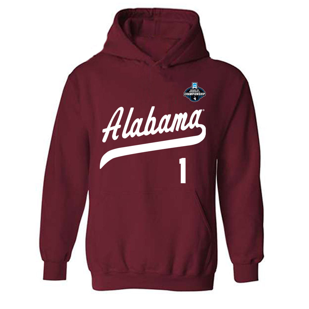 Alabama - NCAA Baseball : Justin Lebron - NCAA® Replica Shersey Hooded Sweatshirt-0