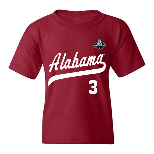 Alabama - NCAA Baseball : Will Plattner - NCAA® Replica Shersey Youth T-Shirt-0