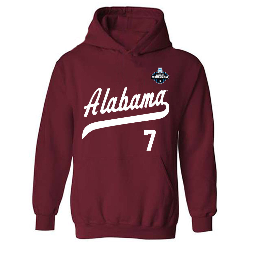 Alabama - NCAA Baseball : Matthew Heiberger - NCAA® Replica Shersey Hooded Sweatshirt-0
