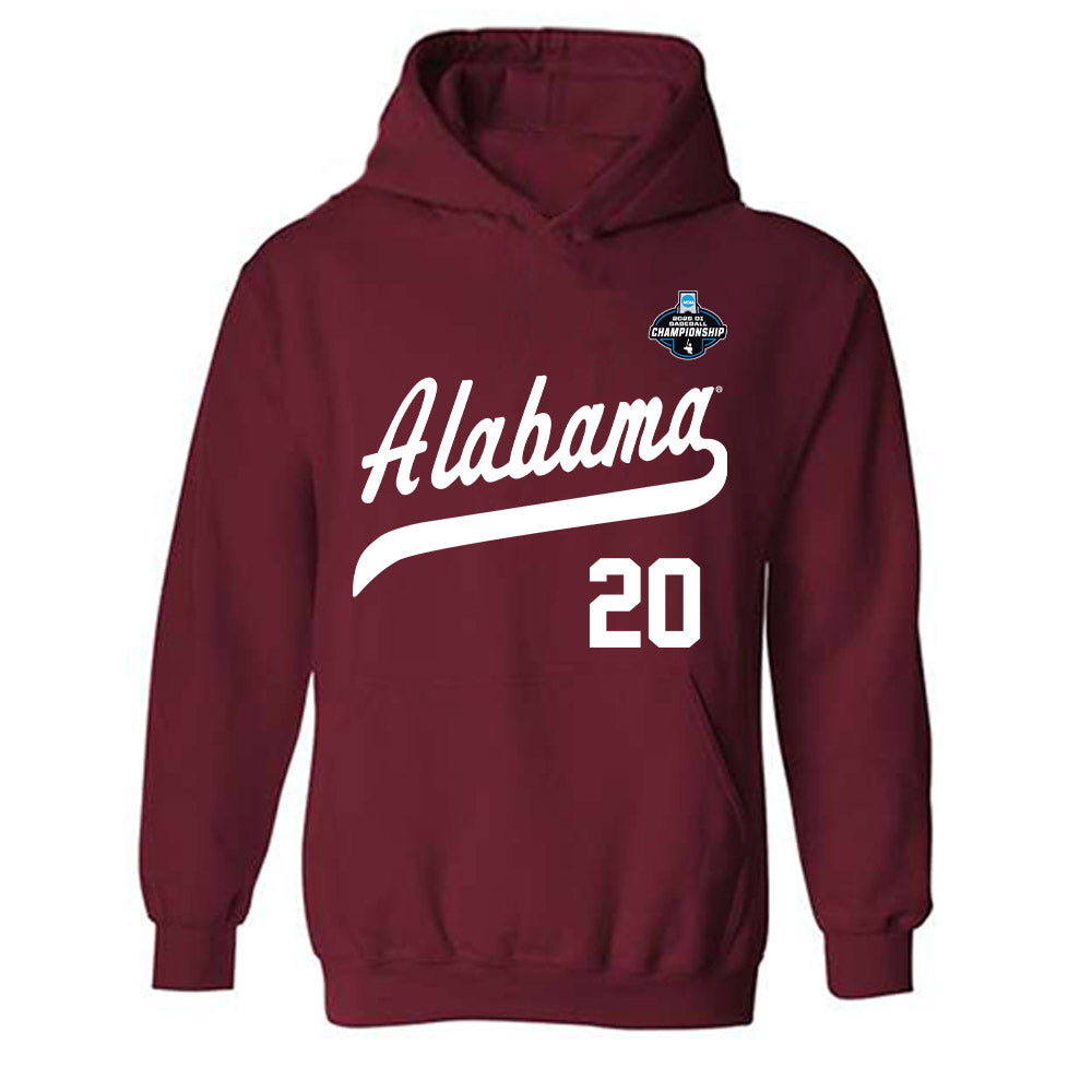 Alabama - NCAA Baseball : Zane Adams - NCAA® Replica Shersey Hooded Sweatshirt-0