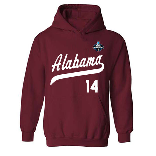 Alabama - NCAA Baseball : Peyton Steele - NCAA® Replica Shersey Hooded Sweatshirt-0