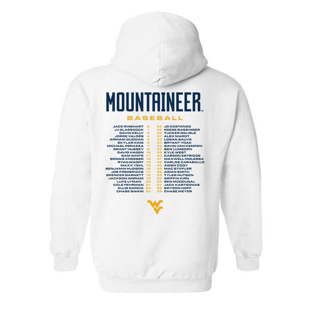 West Virginia - NCAA Baseball : - Roster Hooded Sweatshirt-1