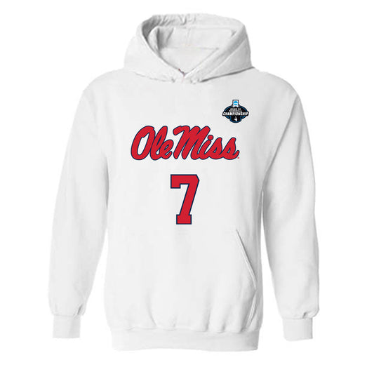 Ole Miss - NCAA Baseball : Topher Jones - NCAA® Replica Shersey Hooded Sweatshirt-0
