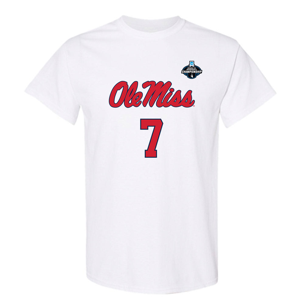 Ole Miss - NCAA Baseball : Topher Jones - NCAA® Replica Shersey T-Shirt-0