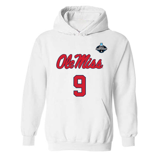 Ole Miss - NCAA Baseball : Lucas Lawrence - NCAA® Replica Shersey Hooded Sweatshirt-0